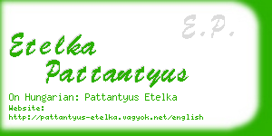 etelka pattantyus business card